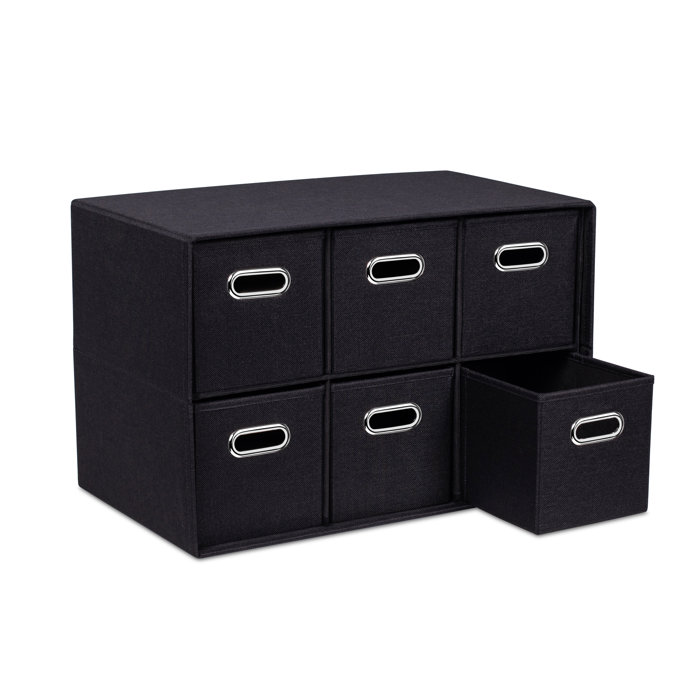 Inbox Zero Blush Linen Cube Organizer Shelf With 6 Storage Bins